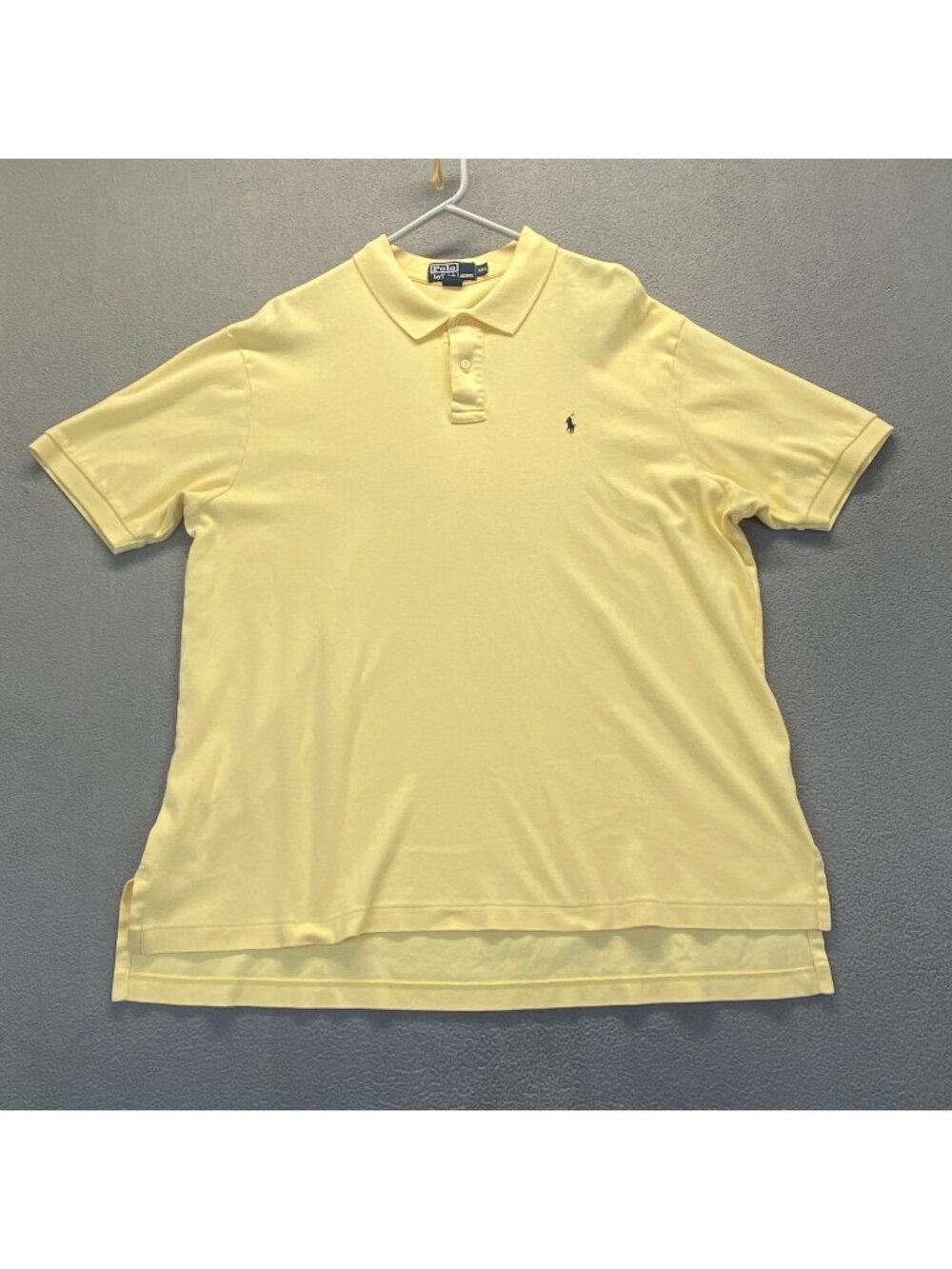 Vintage Polo Ralph Lauren XXL Butter Yellow Polo Shirt Pony Logo Cotton Mens